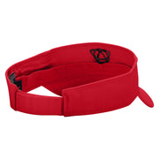 Celtic Shape Knot Embroidered Cotton Twill Sun Visor - Red OSFM