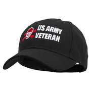 Skull Army Veteran Embroidered New Low Profile Organic Cotton Cap - Black OSFM