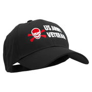 Skull Army Veteran Embroidered New Low Profile Organic Cotton Cap - Black OSFM