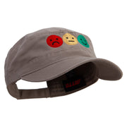 Emotion Levels On Scale Embroidered Garment Washed Adjustable Army Cap - Khaki OSFM