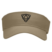 Celtic Shape Knot Embroidered Cotton Twill Sun Visor - Khaki OSFM