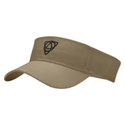 Celtic Shape Knot Embroidered Cotton Twill Sun Visor - Khaki OSFM