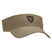 Celtic Shape Knot Embroidered Cotton Twill Sun Visor - Khaki OSFM