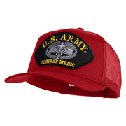 U.S. Army Combat Medic Patched Solid Cotton Twill Mesh Prostyle Cap - Red OSFM