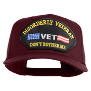 Disorderly Veteran Vet Don't Bother Me Patched Solid Cotton Twill 5 Panel Prostyle Snap Cap - Maroon OSFM