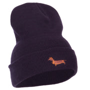 Dachshund Embroidered Long Beanie