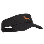 Dachshund Embroidered Pro Style Cotton Washed Visor