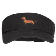 Dachshund Embroidered Pro Style Cotton Washed Visor