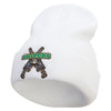 Snipers Embroidered 12 Inch Long Knitted Beanie - White OSFM