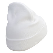 Snipers Embroidered 12 Inch Long Knitted Beanie - White OSFM