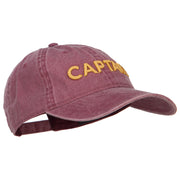 3D Captain Embroidered Washed Buckle Cap