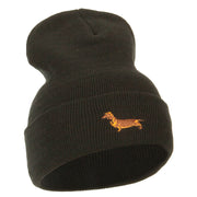 Dachshund Embroidered Long Beanie