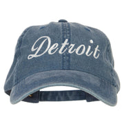 Detroit City Embroidered Washed Buckle Cap