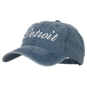 Detroit City Embroidered Washed Buckle Cap