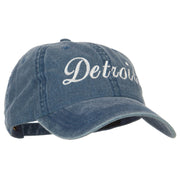 Detroit City Embroidered Washed Buckle Cap