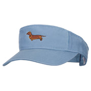 Dachshund Embroidered Pro Style Cotton Washed Visor