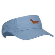 Dachshund Embroidered Pro Style Cotton Washed Visor