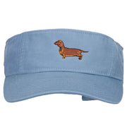 Dachshund Embroidered Pro Style Cotton Washed Visor