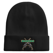 Snipers Embroidered 12 Inch Long Knitted Beanie - Black OSFM