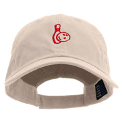 Relaxing Bowling Icon Embroidered Low Profile Dyed Cotton Twill Cap - Khaki OSFM