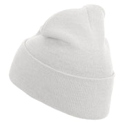 Vet Logo Embroidered 12 inch Acrylic Cuffed Long Beanie - White OSFM