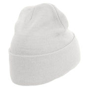 Vet Logo Embroidered 12 inch Acrylic Cuffed Long Beanie - White OSFM