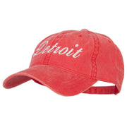 Detroit City Embroidered Washed Buckle Cap