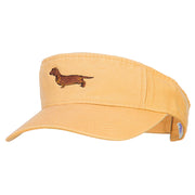 Dachshund Embroidered Pro Style Cotton Washed Visor