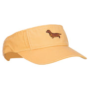 Dachshund Embroidered Pro Style Cotton Washed Visor