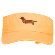 Dachshund Embroidered Pro Style Cotton Washed Visor