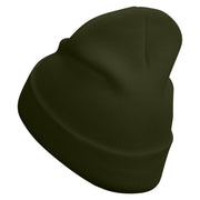 Snipers Embroidered 12 Inch Long Knitted Beanie - Olive OSFM