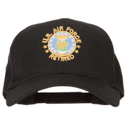 US Air Force Retired Circle Symbol Embroidered Solid Cotton Pro Style Cap