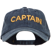 3D Captain Embroidered Washed Buckle Cap