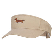 Dachshund Embroidered Pro Style Cotton Washed Visor