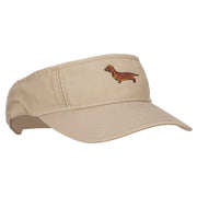 Dachshund Embroidered Pro Style Cotton Washed Visor