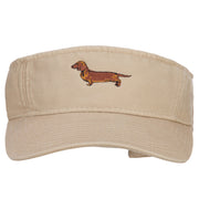 Dachshund Embroidered Pro Style Cotton Washed Visor