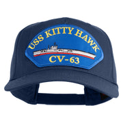 USS Kitty Hawk CV 63 Blue Patched Solid Cotton Twill 5 Panel Prostyle Snap Cap - Navy OSFM