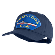 USS Kitty Hawk CV 63 Blue Patched Solid Cotton Twill 5 Panel Prostyle Snap Cap - Navy OSFM