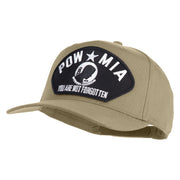 Pow Mia You Are Not Forgotten Patched Solid Cotton Twill 5 Panel Prostyle Snap Cap - Khaki OSFM