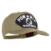 Pow Mia You Are Not Forgotten Patched Solid Cotton Twill 5 Panel Prostyle Snap Cap - Khaki OSFM