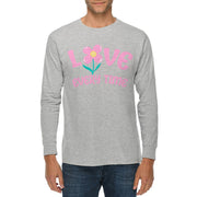 Love Every Time Graphic Long Sleeve Crewneck Tee - Heather-Grey XS