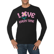 Love Every Time Graphic Long Sleeve Crewneck Tee - Black XS