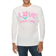 Love Every Time Graphic Long Sleeve Crewneck Tee - White XS