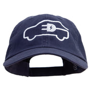 Car Charging Embroidered Low Profile Dyed Cotton Twill Cap - Navy OSFM