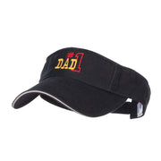 Number 1 Dad Outline Embroidered Sandwich Visor