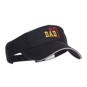 Number 1 Dad Outline Embroidered Sandwich Visor