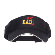 Number 1 Dad Outline Embroidered Sandwich Visor