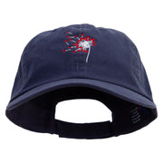 Valentines Day Dandelion Embroidered Low Profile Dyed Cotton Twill Cap - Navy OSFM