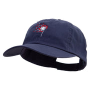 Valentines Day Dandelion Embroidered Low Profile Dyed Cotton Twill Cap - Navy OSFM