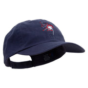 Valentines Day Dandelion Embroidered Low Profile Dyed Cotton Twill Cap - Navy OSFM